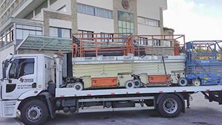 transporte de plataformas elevatórias